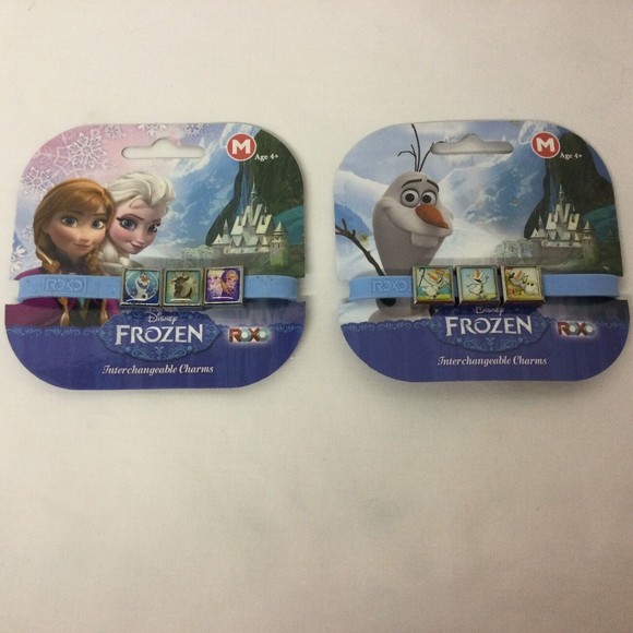 Disney Frozen Interchangeable Bracelet Charms Roxo Medium 2-Pk Olaf. Elsa Anna - Picture 1 of 8